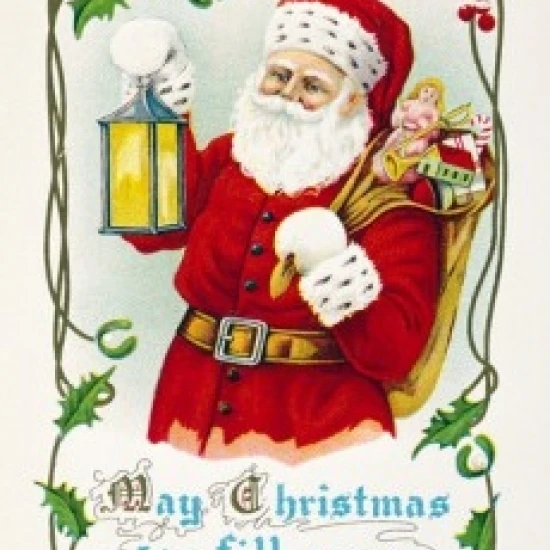May Christmas Joy Fill Your Heart Nostalgia Cards Poster Print (18 x 24) | Дом и сад