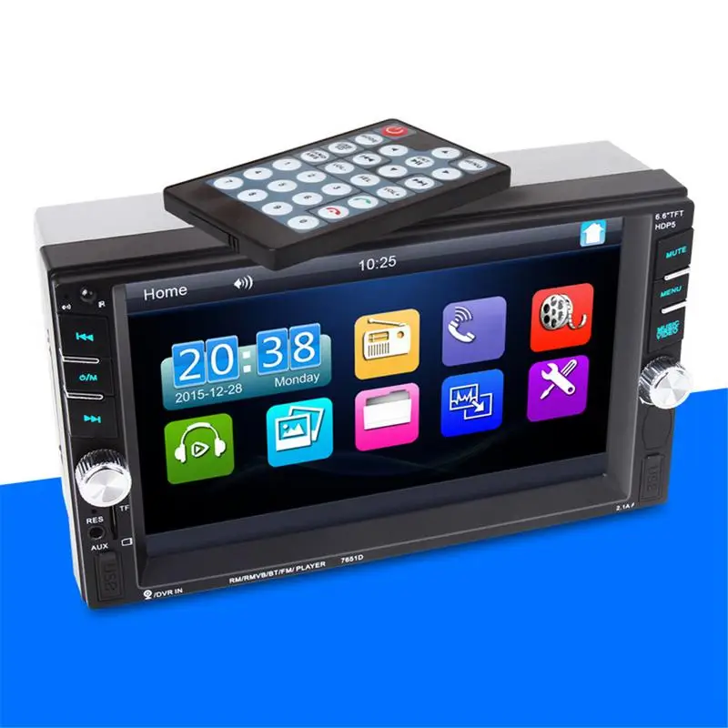 

7651 Dual-spindle General Car MP5 Player with Camera Car Stereo Audio MP5 Player with Bluetooth Function Support Hands-free Call