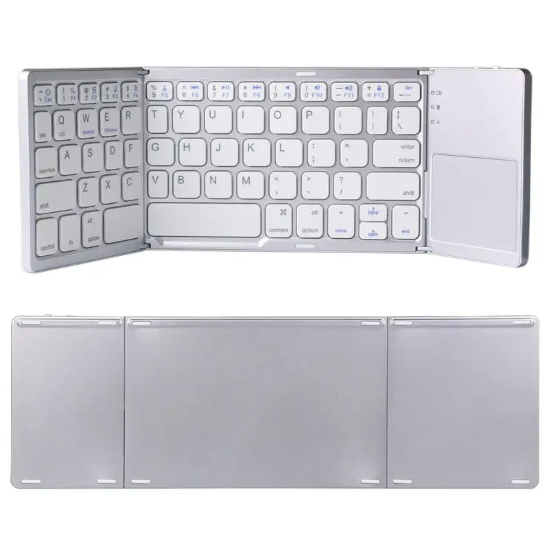 

HobbyLane New Portable Mini Three Folding Bluetooth Keyboard Wireless Foldable Touchpad Keypad for IOS/Android/Windows d25