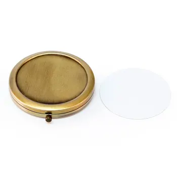 

Copper Color Ancient Style Makeup Mirror DIY Kit Gift Compact Mirror with 58 mm Sublimation Plate 10 pieces/lot #18413