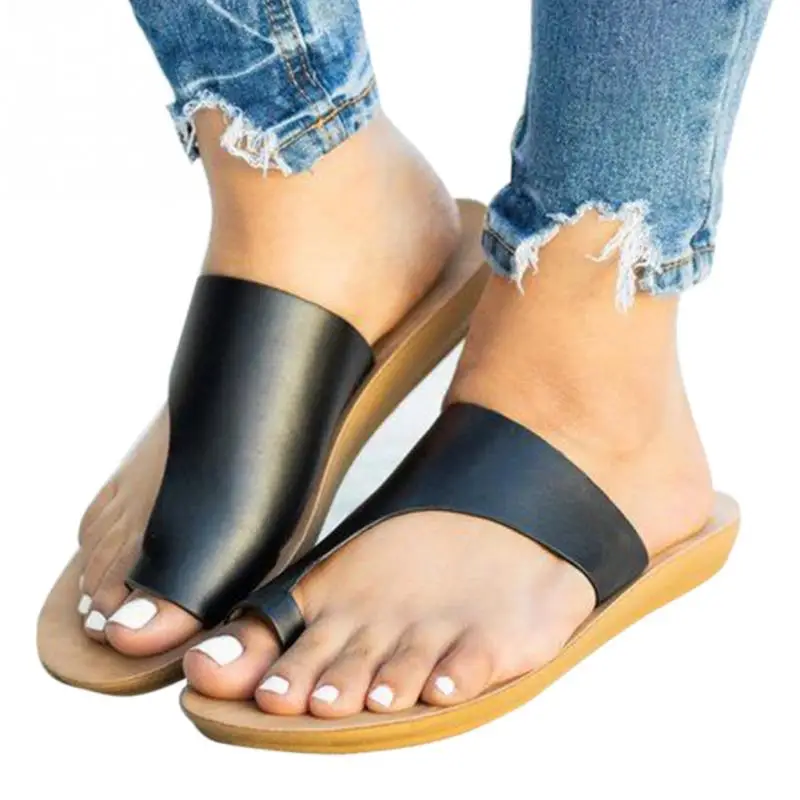 

Women Artificial PU Shoes Slippers Orthopedic Bunion Corrector Comfy Platform Wedge Ladies Casual Big Toe Correction Sandal