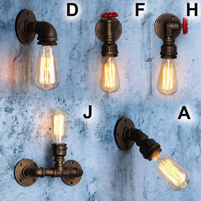 AC110-240V Lamp Base E27 Vintage Antique Industrial Retro Iron Water Pipe Shape Sconce Socket Lamp Base Holder Fixture Fitting AC110-240V Lamp Base E27 Vintage Antique Industrial Retro Iron Water Pipe Shape Sconce Socket Lamp Base Holder Fixture Fitting