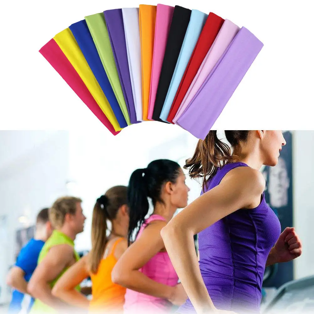 

Hirigin Women Headband Sport Yoga Hair Bands 2019 New Stretch Elastic Hair Band Turban Dance Girls Women Headwear 13 Color Hot