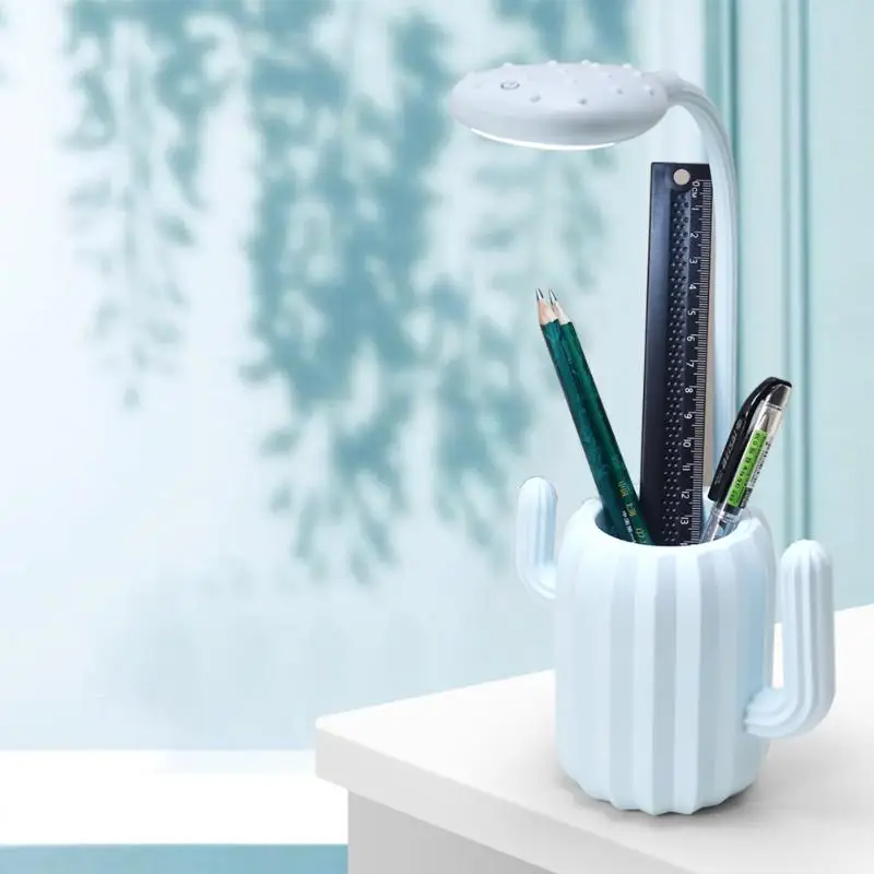 Креативный 13 LED Настольная лампа мини кактус USB экономия зарядки Держатель для