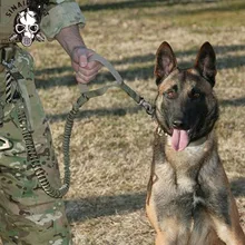 Тактический США армейский тренировочный повод для собак военный 1000D банджи нейлоновый ремень выдвижной усиленный от испуга оснастки охотничий аксессуар