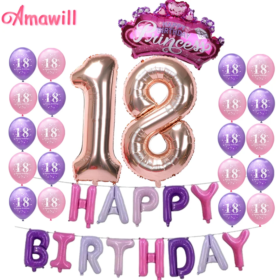 Happy 65th Birthday 18/" Balloon Birthday Party Decorations