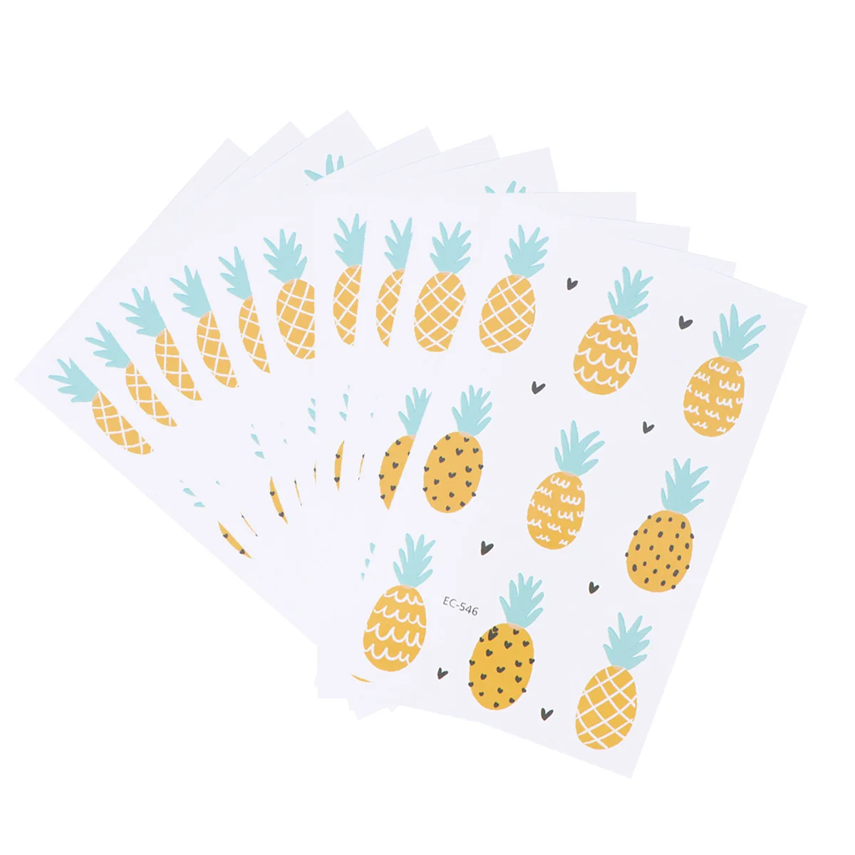 

10PCS Fruit Themed Eco-friendly Pineapple Colored Drawing Tattoo Stickers Tattoo Body Stickers for Children Decoration Party