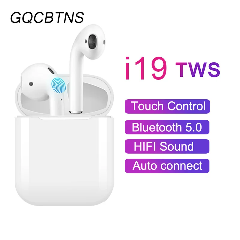 

i19 tws air pods Touch control headset Bluetooth 5.0 Earbuds Wireless earphone stereo headphones PK i10 i11 i13 i14 i16 i18 tws