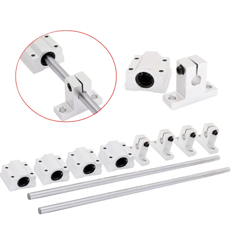 

Carbon Steel SCS8UU 8mm 300mm Linear Rail Shaft With SK8 SCS8UU Guide Support Bearing Slip Motor