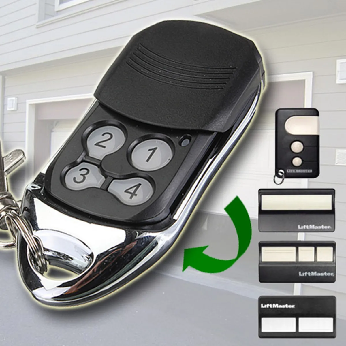 

418MHz 4 Buttons Garage Gate Remote Key Fob Control For Chamberlain Liftmaster 4180E 418XE