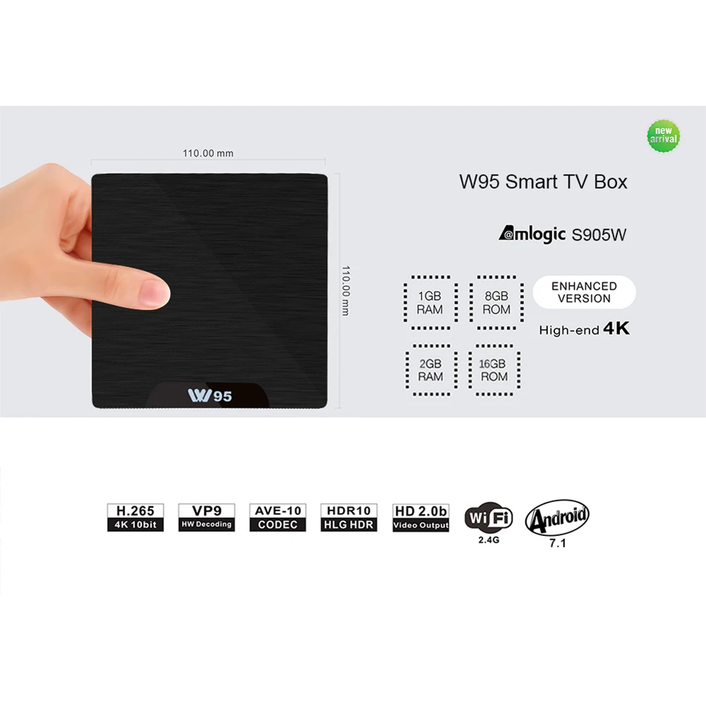 Beelink W95 ТВ приставка Android 7 1 Amlogic S905W четырехъядерный Rom телеприставка 2 4G Wifi Hdmi 0 3D H.265