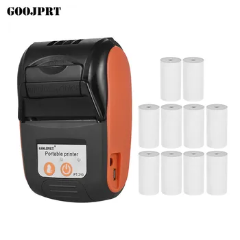 

PT-210 Portable Thermal Printer Handheld 58mm Receipt Printer for Retail Stores Restaurants Factories Logistics 10 Paper Rolls