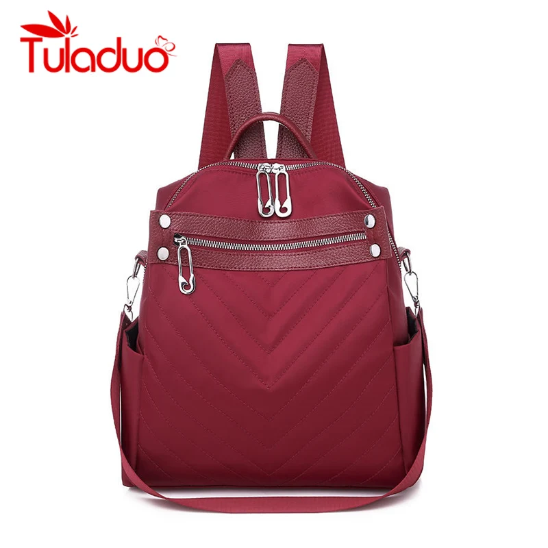 

Tuladuo Classic Backpack Female Double Zipper High Quality Waterproof Women Shoulder Bag Large Capacity School Bag Girl Rucksack