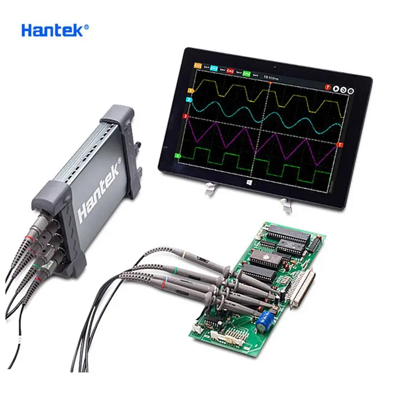 

Hantek 6204BC Digital Oscilloscopes 200MHZ 1GSa/s 4CH Windows10 / 8 / 7 With USB Interface Probe Handheld Oscilloscope