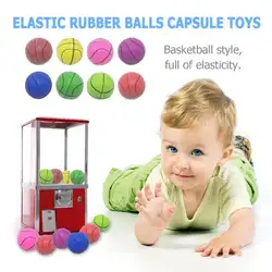 Баскетбольная форма отскакивая эластичные резиновые шарики пинбол капсула игрушки
