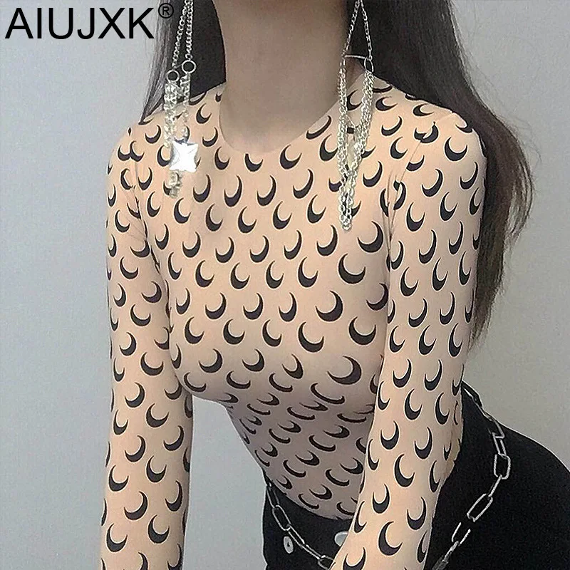 AIUJXK 2019 Spring Long Sleeve Moon Print Bodysuit Women Casual Milk Silk Sexy One Piece Top Fashion Bodycon Sexy Woman Clothes AIUJXK 2019 Spring Long Sleeve Moon Print Bodysuit Women Casual Milk Silk Sexy One Piece Top Fashion Bodycon Sexy Woman Clothes