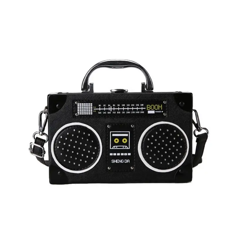 

Vintage Radio Shaped Crossbody Bag Single Shoulder Strap Small Square Hand Bags Handbag For Women Ladies Female Fashion Cute Bag