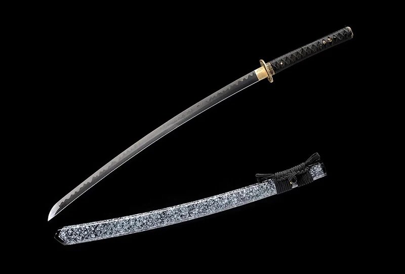 Red Blade Handmade Katana Damascus Folded Steel Japanese Sword Functional real katana Full tang blade