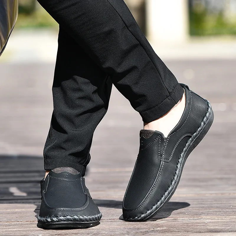 Мужские кожаные лоферы ручной работы; роскошная мужская обувь в деловом стиле; мягкие туфли для вождения; мужская повседневная обувь; Мокасины без застежки на плоской подошве