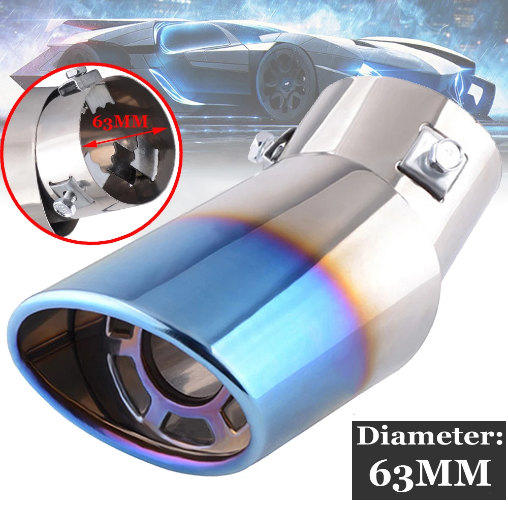 

Universal Car Exhaust Tip Ends Chrome Straight Tail Pipe Cover 63mm Sport Trim