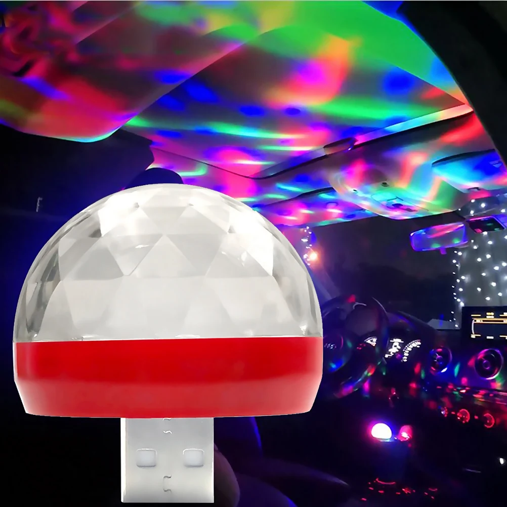 Мини Портативный USB Автомобильный светодиодный декоративный светильник RGB атмосферный светильник авто Интерьер светодиодный USB Дискотека Сценический светильник s
