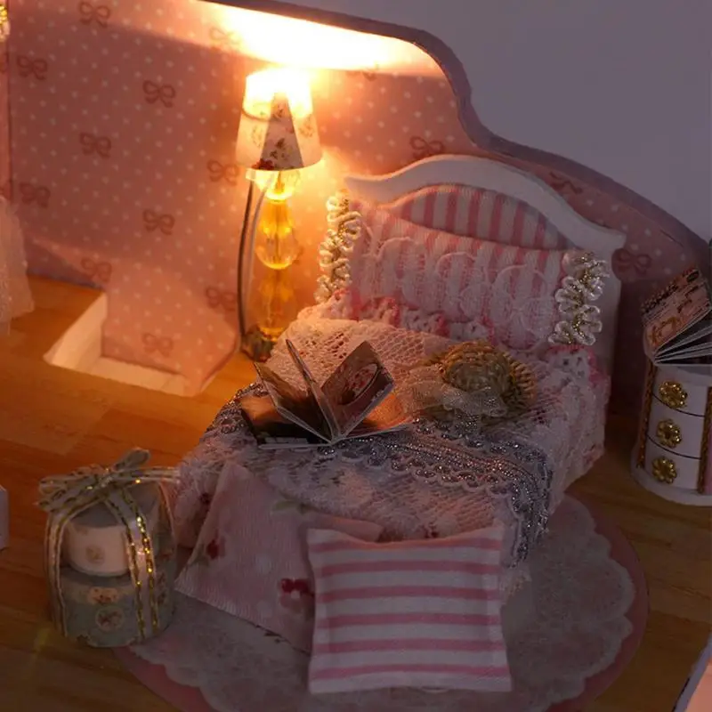 Miniature DIY Dollhouse Kit Assembly Building Model Toy Doll House Wooden Model Handmade Wooden Miniature Doll House Furniture Miniature DIY Dollhouse Kit Assembly Building Model Toy Doll House Wooden Model Handmade Wooden Miniature Doll House Furniture