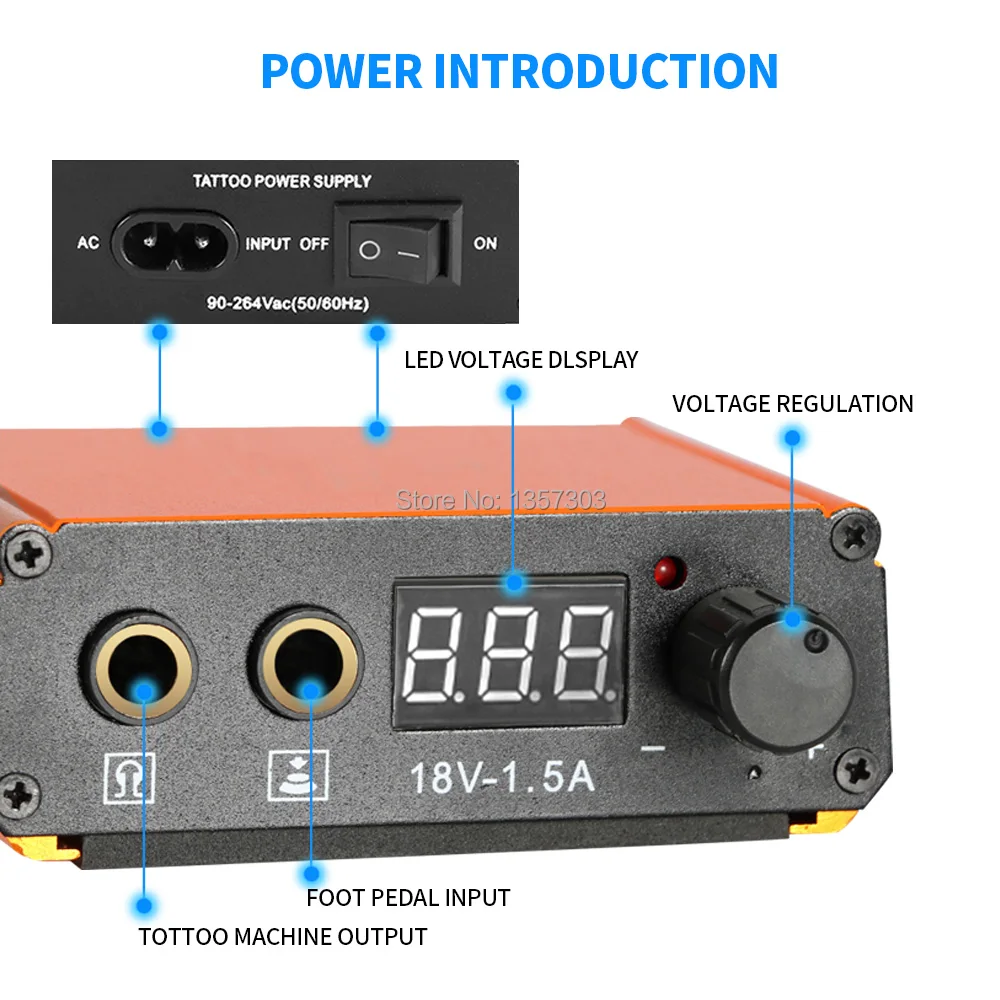 Машинка для татуировки, Вращающаяся ручка, ручка для татуировки, мини источник питания, педаль для тату, принадлежности
