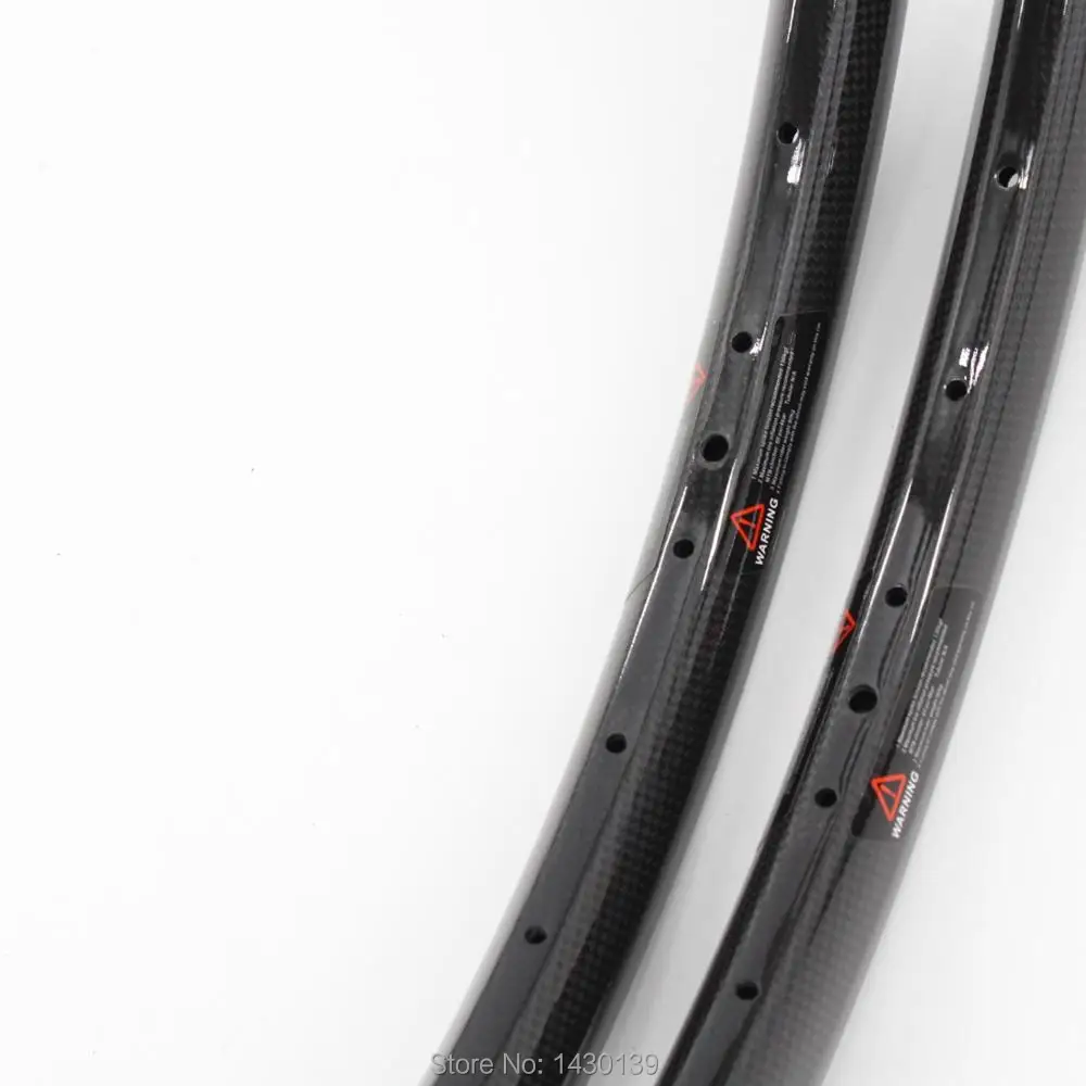 Discount 2Pcs New 27.5" inch clincher rim Mountain bike 3K UD 12K full carbon fibre bicycle wheels rims MTB 27.5er 30mm width Free ship 5