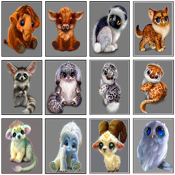 

New cute cartoon animal DIY diamond embroidery full square diamond mosaic cross stitch wall stickers
