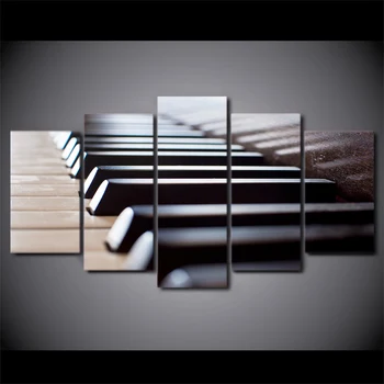 

Canvas Wall Art 5 Pieces Piano Keys Paintings Animation Framed