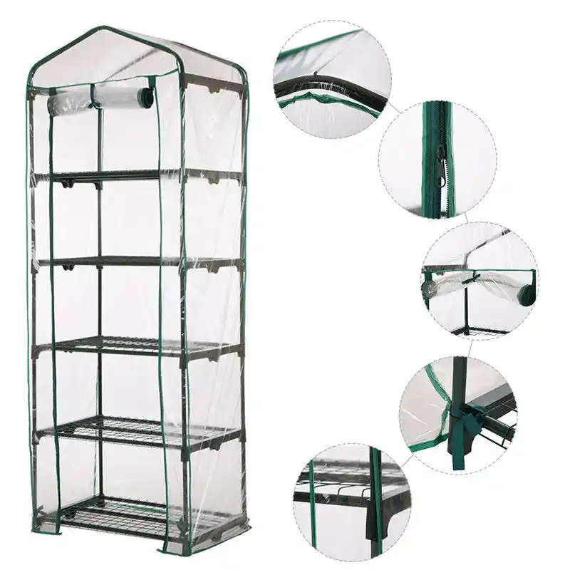 3//4//5 Tier Garden Greenhouse Grow House Plant Vegetable Growbag PVC Cover