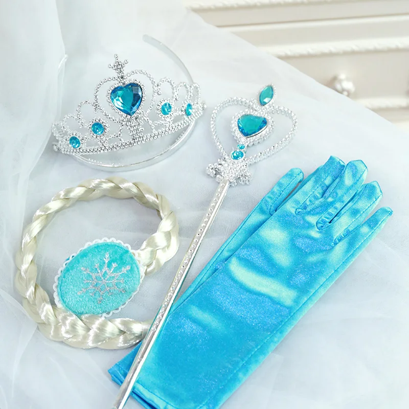 1Set Frozen Anna Elsa Princess Crown Gloves Wig Magic Wand Birthday Party Decorations Kids Frozen Cosplay Toys Party Supplies 1Set Frozen Anna Elsa Princess Crown Gloves Wig Magic Wand Birthday Party Decorations Kids Frozen Cosplay Toys Party Supplies