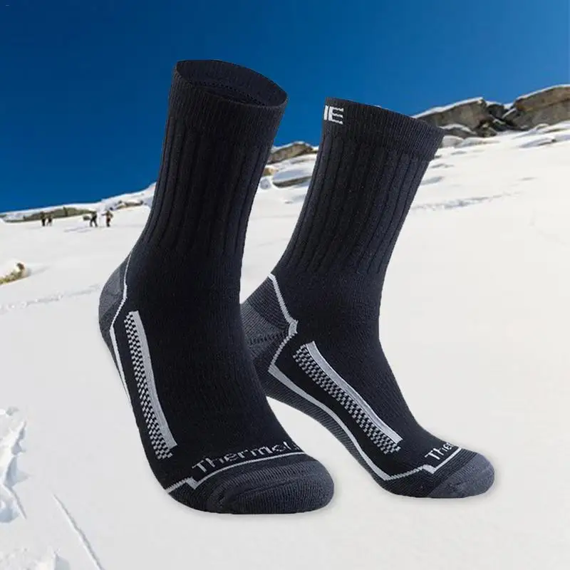 Мериносовые шерстяные зимние носки, Нескользящие, влагоотводящие спортивные носки для мужчин и женщин, для пеших прогулок, лыж, баскетбола