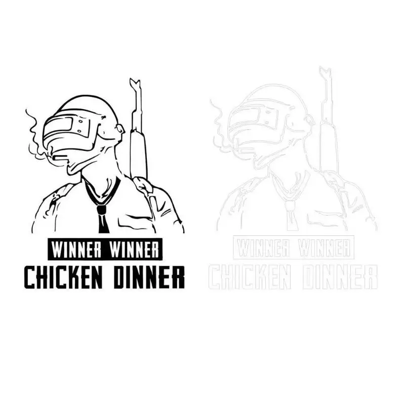 

1Pcs For PUBG Game Player Car Sticker Winner Winner Chicken Dinner Vinyl Car Body Rear Windshield Styling Decal Stickers 25*20cm