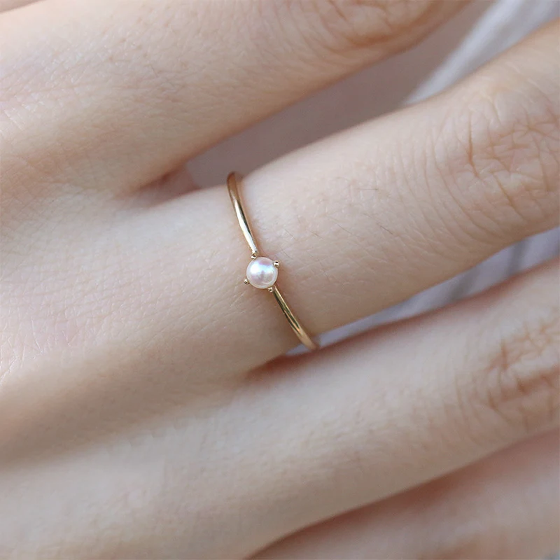 

Bride Seaside Simple Hot Sale High Quality Pearl Gifts 2019 New Arrival Opal Girls Size 6 7 8 9 10 Gold Women Party 1PC Ring