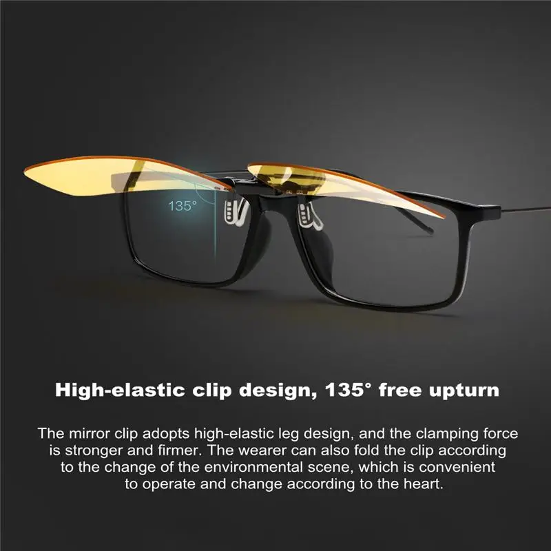 XIAOMI TS Night Vision Clip-on Glasses TAC Polarized Lenses Zinc Alloy 135 Degree Random Upturn Night Driving Clip Goggles XIAOMI TS Night Vision Clip-on Glasses TAC Polarized Lenses Zinc Alloy 135 Degree Random Upturn Night Driving Clip Goggles