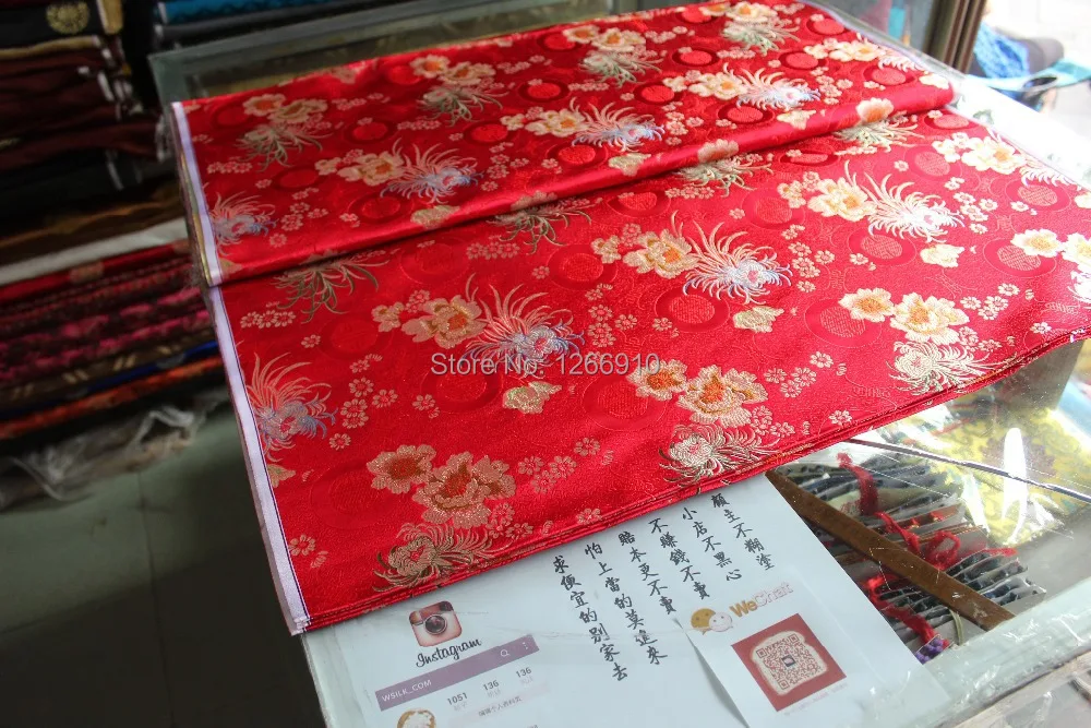 Китайская шелковая парча тканая Дамасская ткань cheongsam Подушка красная задняя