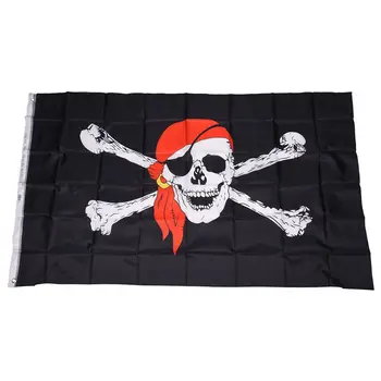 

PPYY NEW -NEW 3x5 Pirate w/ Red Bandana 3 x 5 Jolly Roger Banner