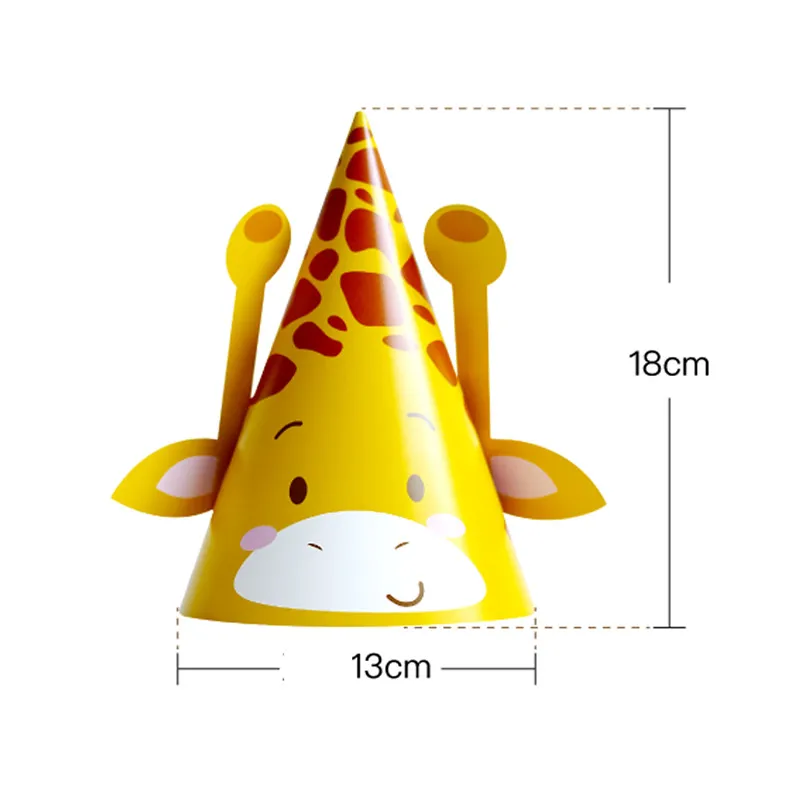 1 шт. праздничный колпак с животными креативный бумажный колпачок жирафом
