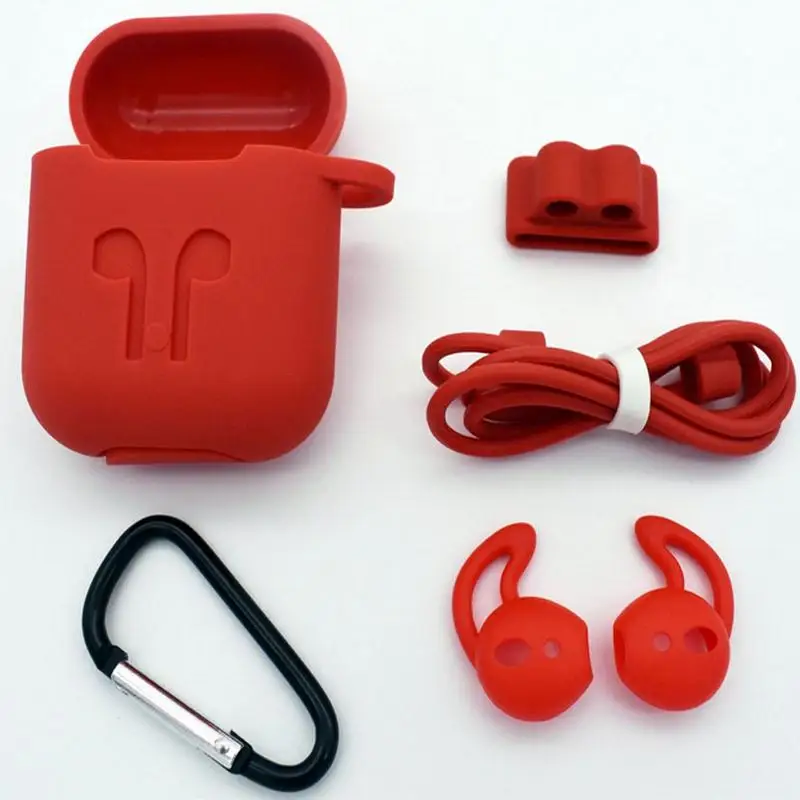 

5Pc Silicone Shock Proof Protective Save Cover Case For iPhone Airpod Earphones Case Cover Headband Replace