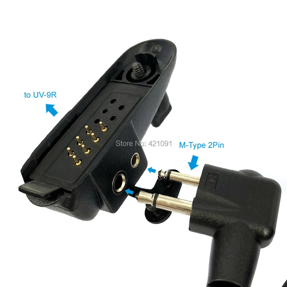 Рация Baofeng UV 9R Plus адаптер для M типа 2 Pin Подходит раций Motoluola GP88 гарнитура