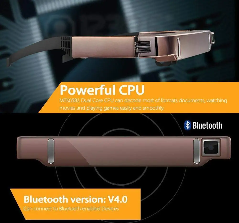 VISION 800 Смарт Android WiFi очки 80 дюймов широкий экран Портативный видео 3D частный театр