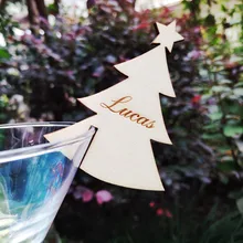 10 шт. индивидуальное дерево стеклянная бутылка вина на заказ имя свадебное оформление место карты деревянные имя для рождественской вечеринки стол Decoratio