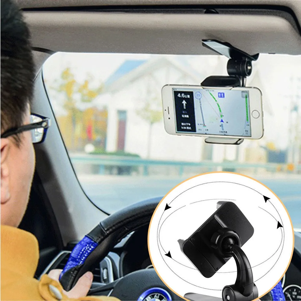 

KISSCASE Sun Visor Clip Car Phone Holder Stand Adjustable Universal In Car Bracket Navigation GPS Mount Buckle Holders Practical