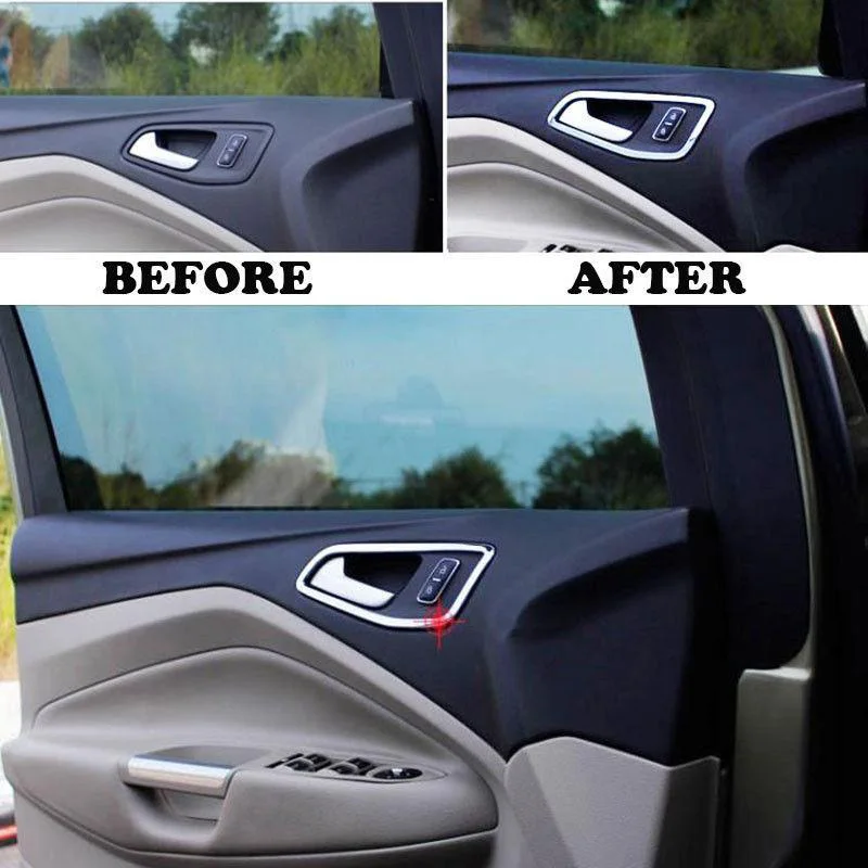 Для Ford Escape Kuga 2013 2014 2015 2016 2017 2018 Chrome интерьер внутренняя ручка двери Чаша накладка