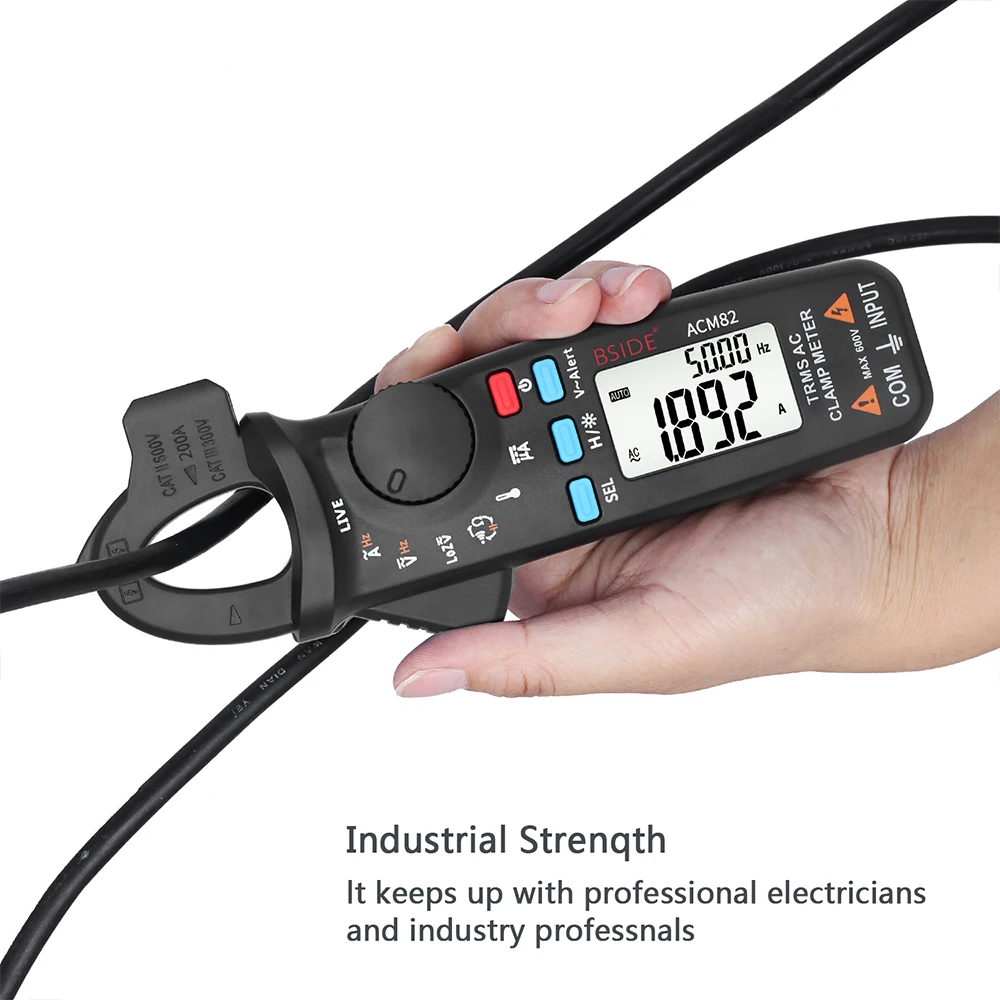 

Digital Clamp Meter 6000 Counts Auto Range True RMS Mini Multimeter Thermometer Resistance Capacitance Continuity NCV Tester