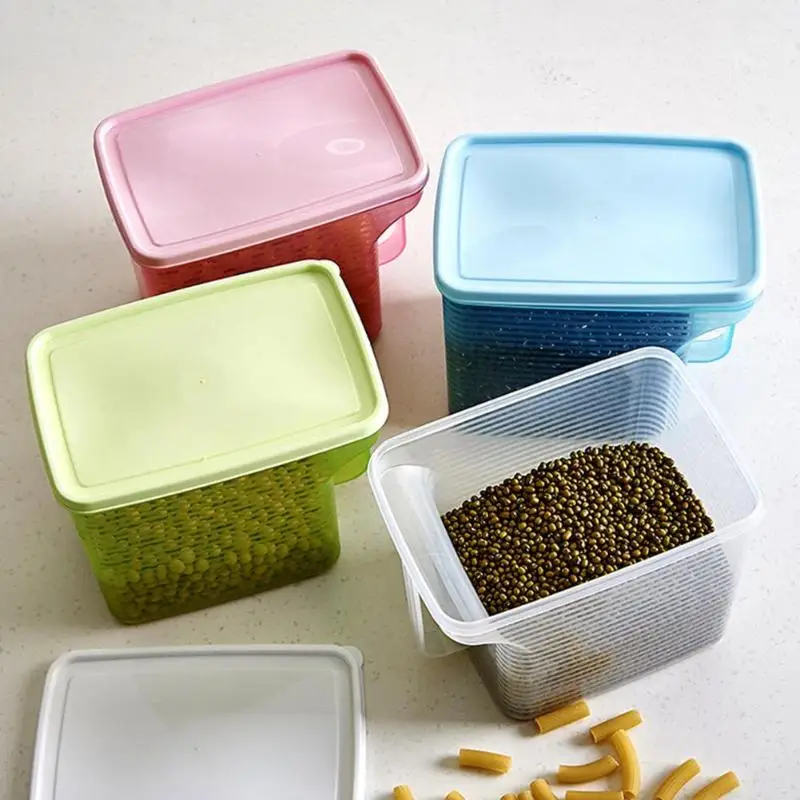 Пластик кухня коробка для хранения зерна бобы Держать контейнер для свежих продуктов запечатанные банки холодильник коробки дома