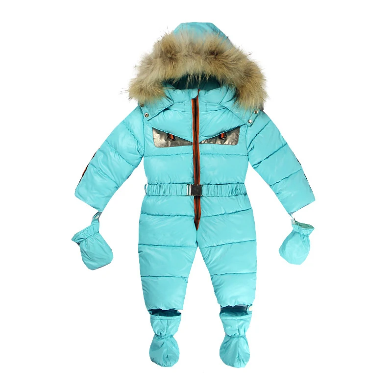 New Winter Baby Rompers Clothes Children Jumpsuit Feather Cotton Newborn Overalls Infants Boys Girls Jumpsuit Outerwear