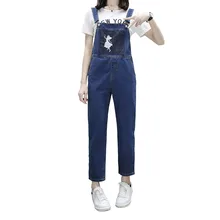 Старинное колье комбинезон джинсовый комбинезон, джинсы для женщин без рукавов Комбинезоны на подтяжках джинсовые женские вышитые свободные джинсовый комбинезон штаны