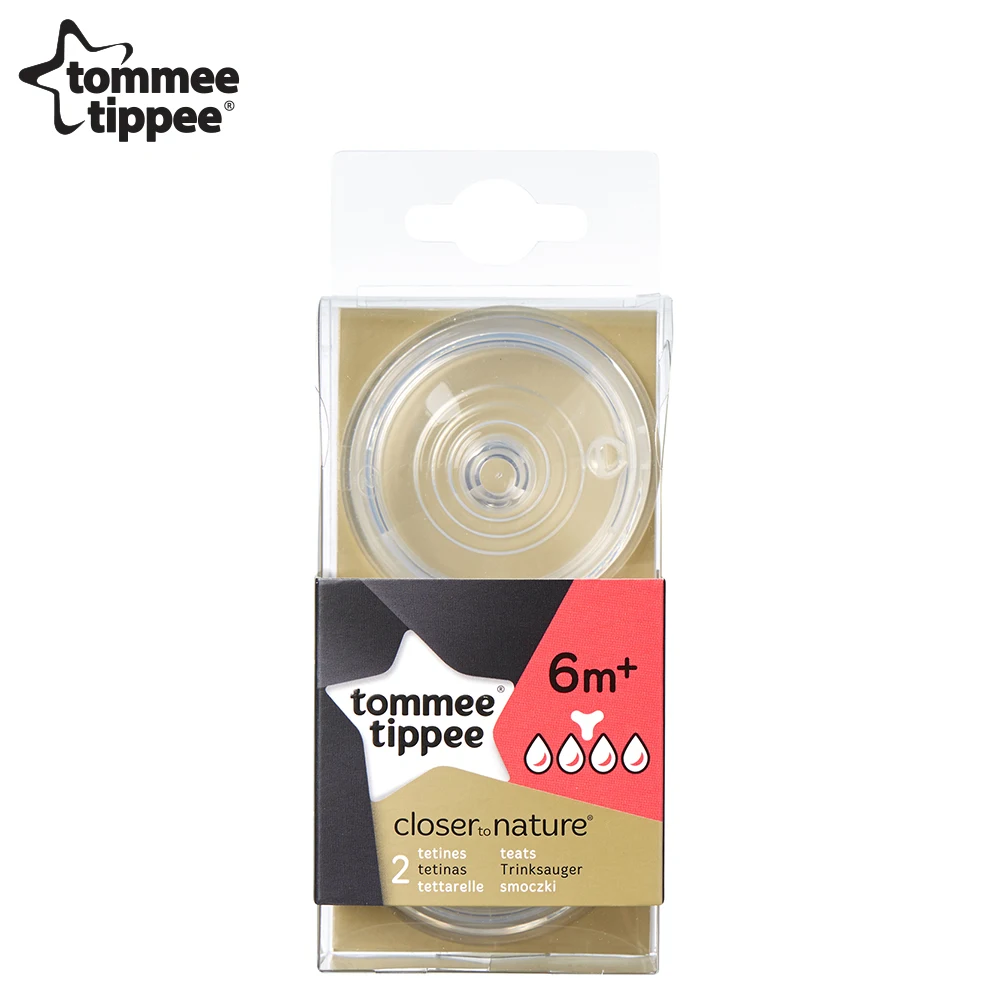 Соски tommee tippee для бутылочки Close to nature Easi-vent для густой пищи, с 6 мес., 2 шт